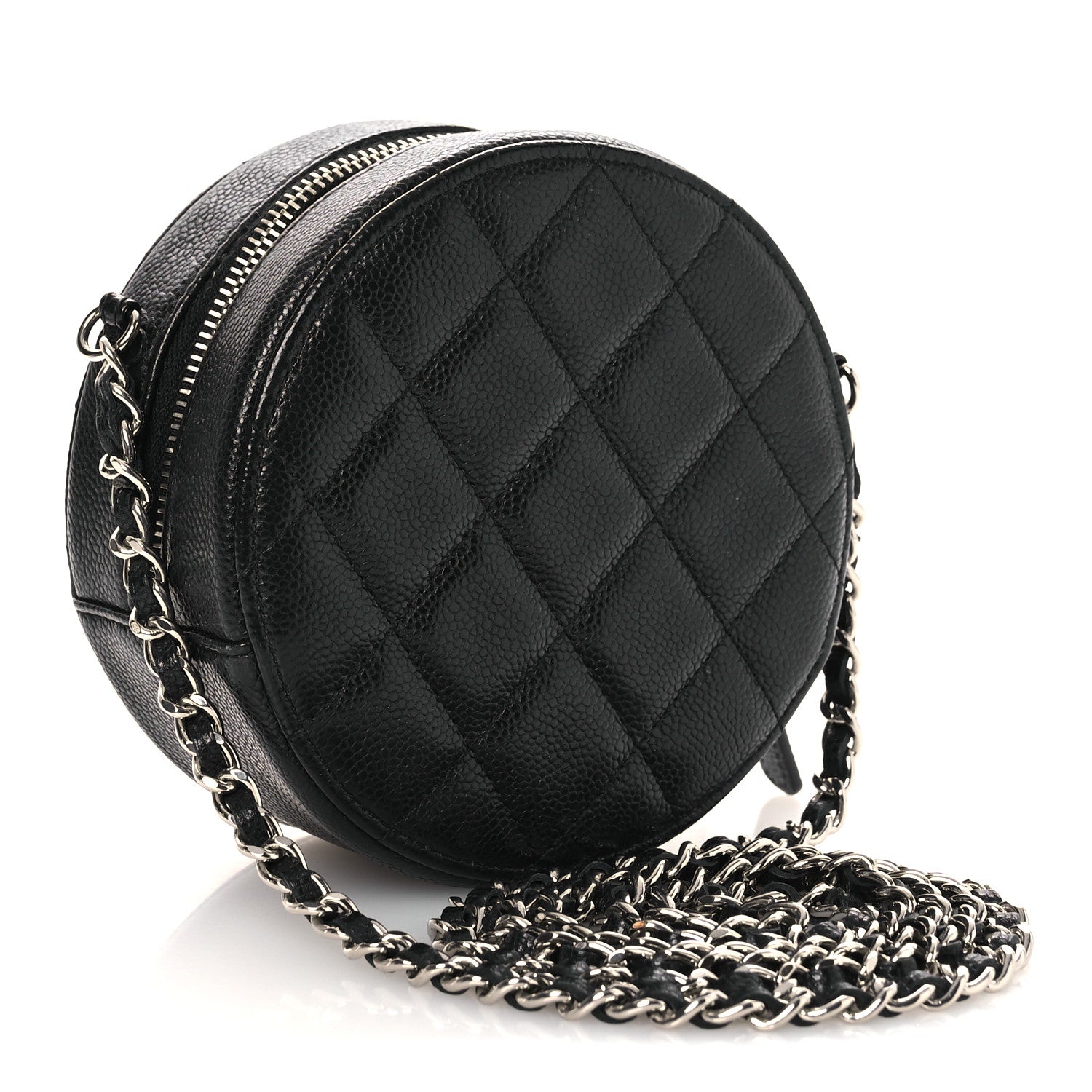 Chanel Caviar Quilted Round Clutch With Chain Black 3 of 11