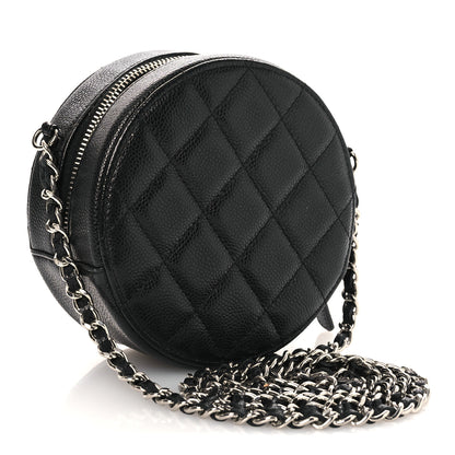Chanel Caviar Quilted Round Clutch With Chain Black 3 of 11