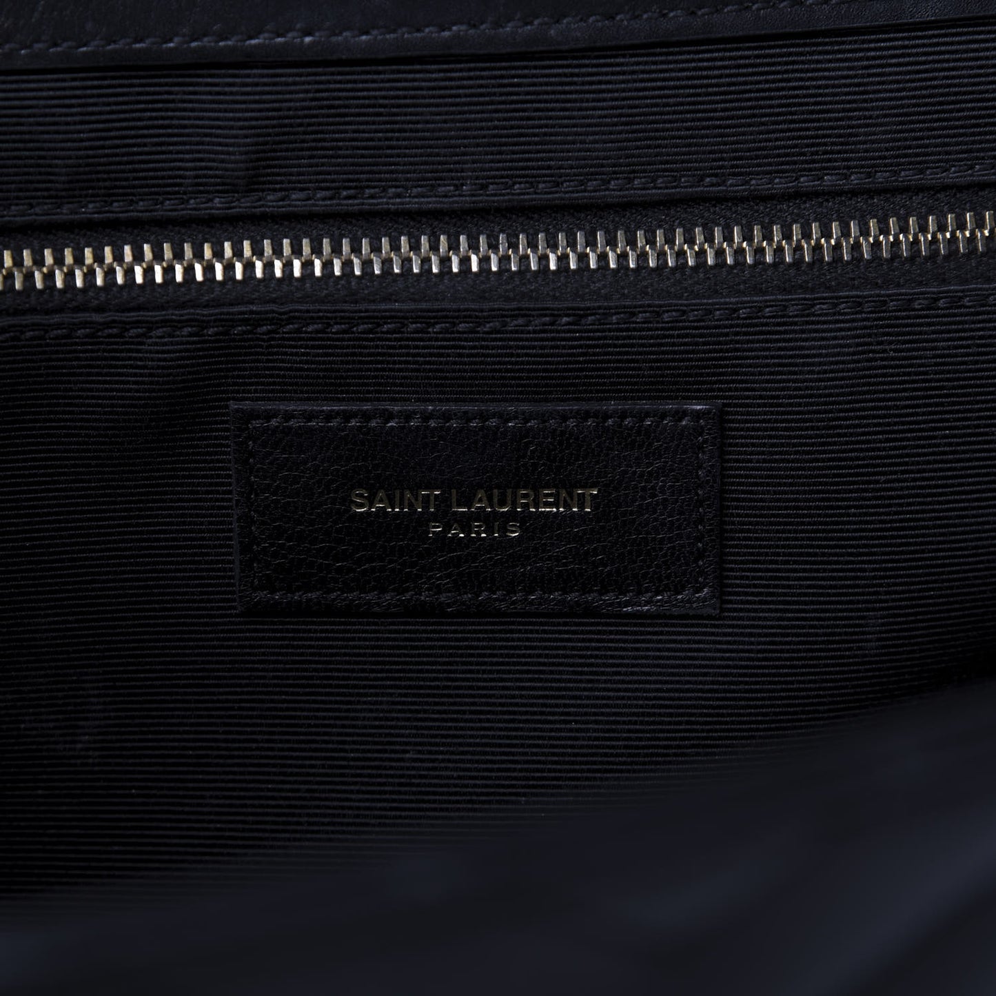 Smooth Calfskin Matelasse Chevron Large Monogram Satchel Black
