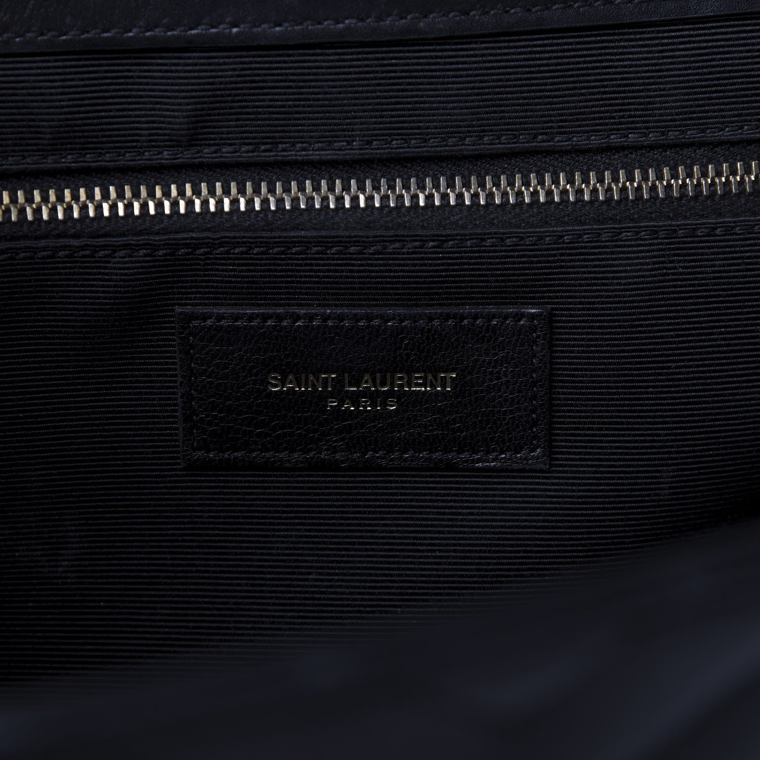 Saint Laurent Smooth Calfskin Matelasse Chevron Large Monogram Satchel Black 8 of 9