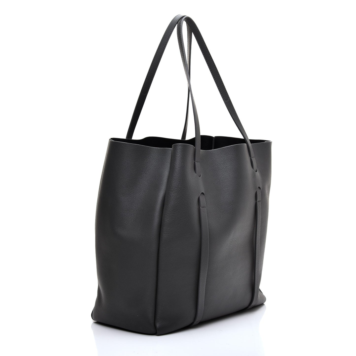 Veau Baltimore Double Sided Small Everyday Tote Gris Fossile Black
