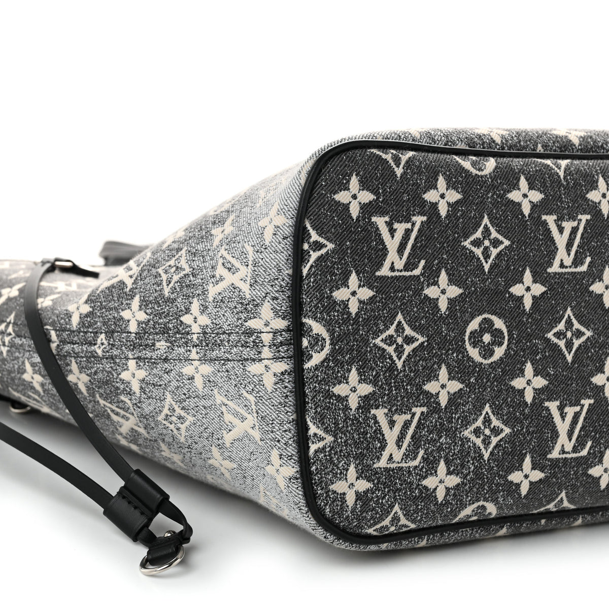 Louis Vuitton Denim Monogram Jacquard Neverfull MM Grey 9 of 10