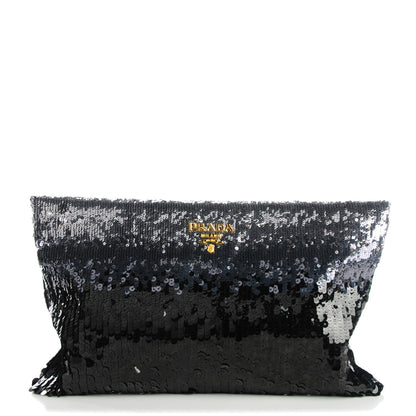 Prada Sequin Ombre Pochette Clutch Acciaio 1 of 7