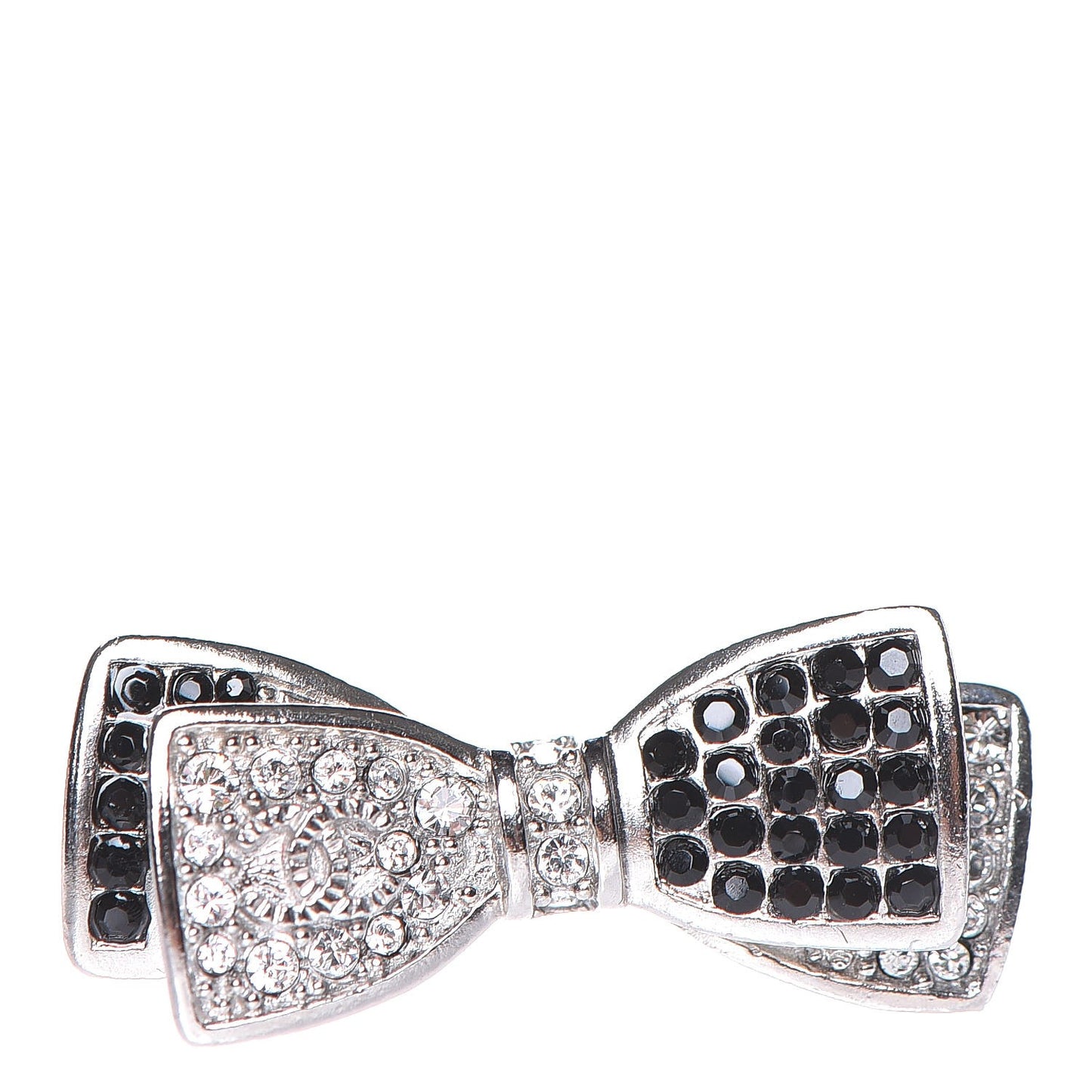 Crystal Bow Ring 7 Black Silver