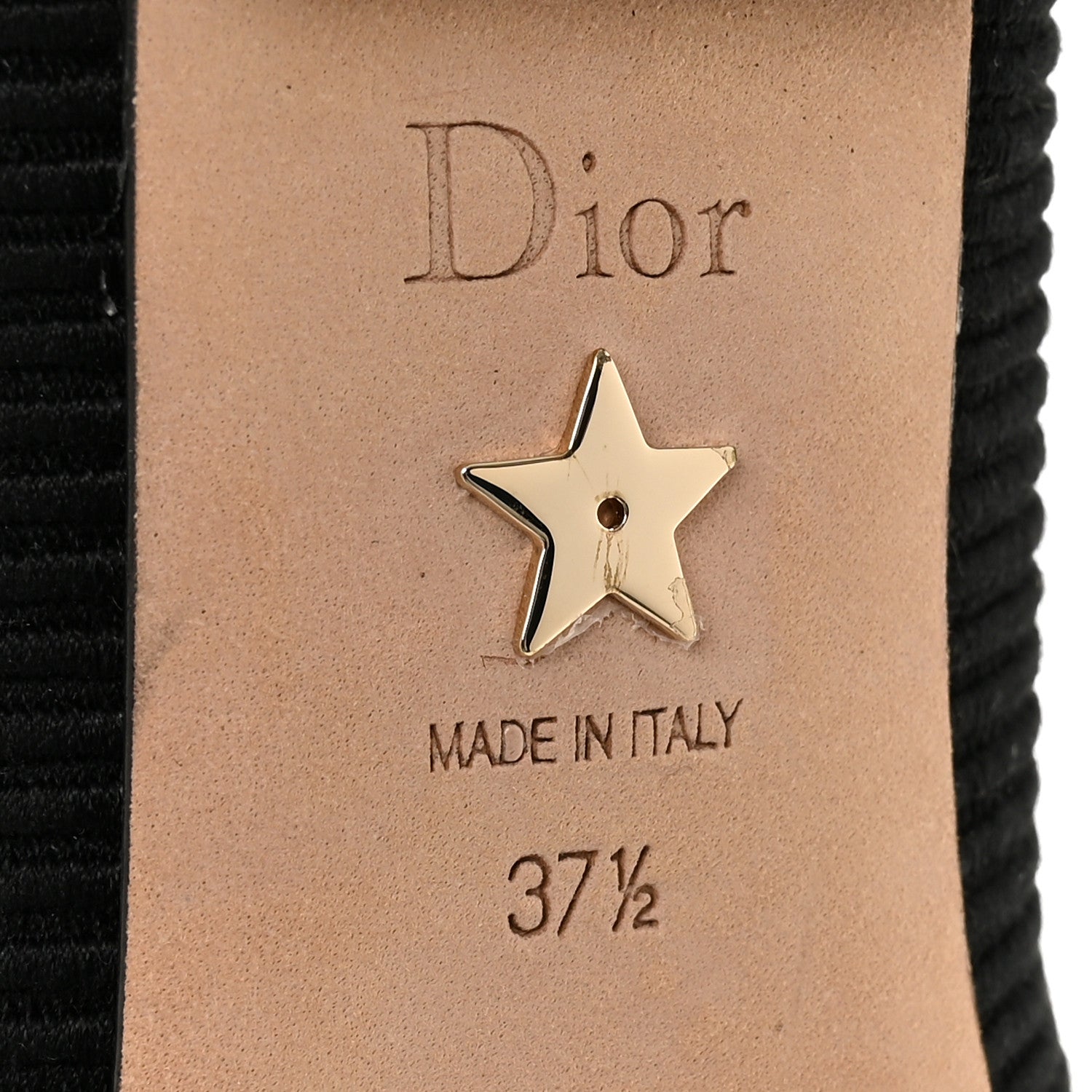 Christian Dior Fabric Ribbon Embroidered J'Adior Ballet Flats 37.5 Black 8 of 9