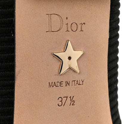 Christian Dior Fabric Ribbon Embroidered J'Adior Ballet Flats 37.5 Black 8 of 9
