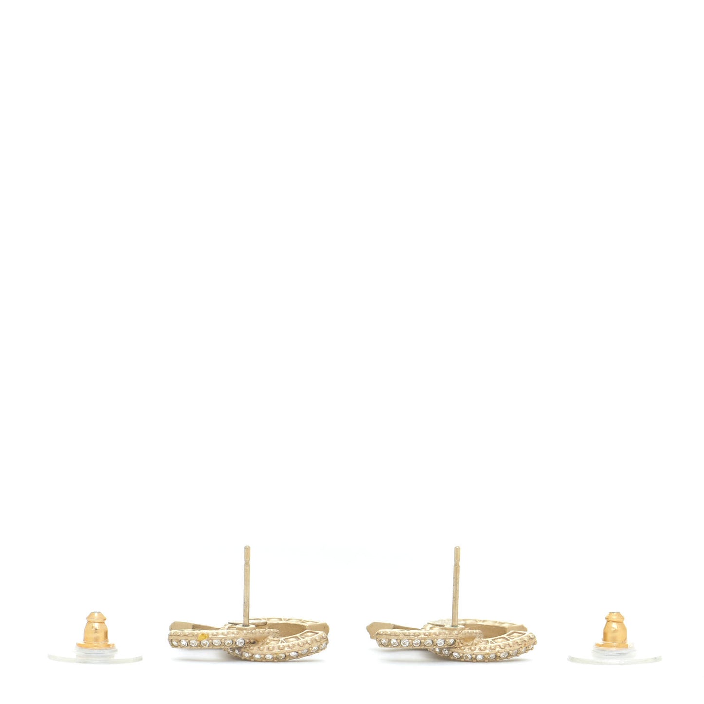 Crystal Timeless CC Earrings Light Gold
