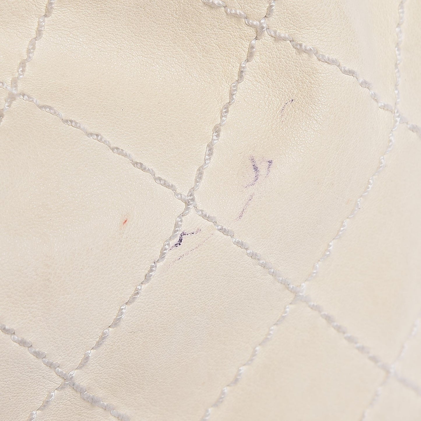 Lambskin Stitched Camellia Shoulder Bag White