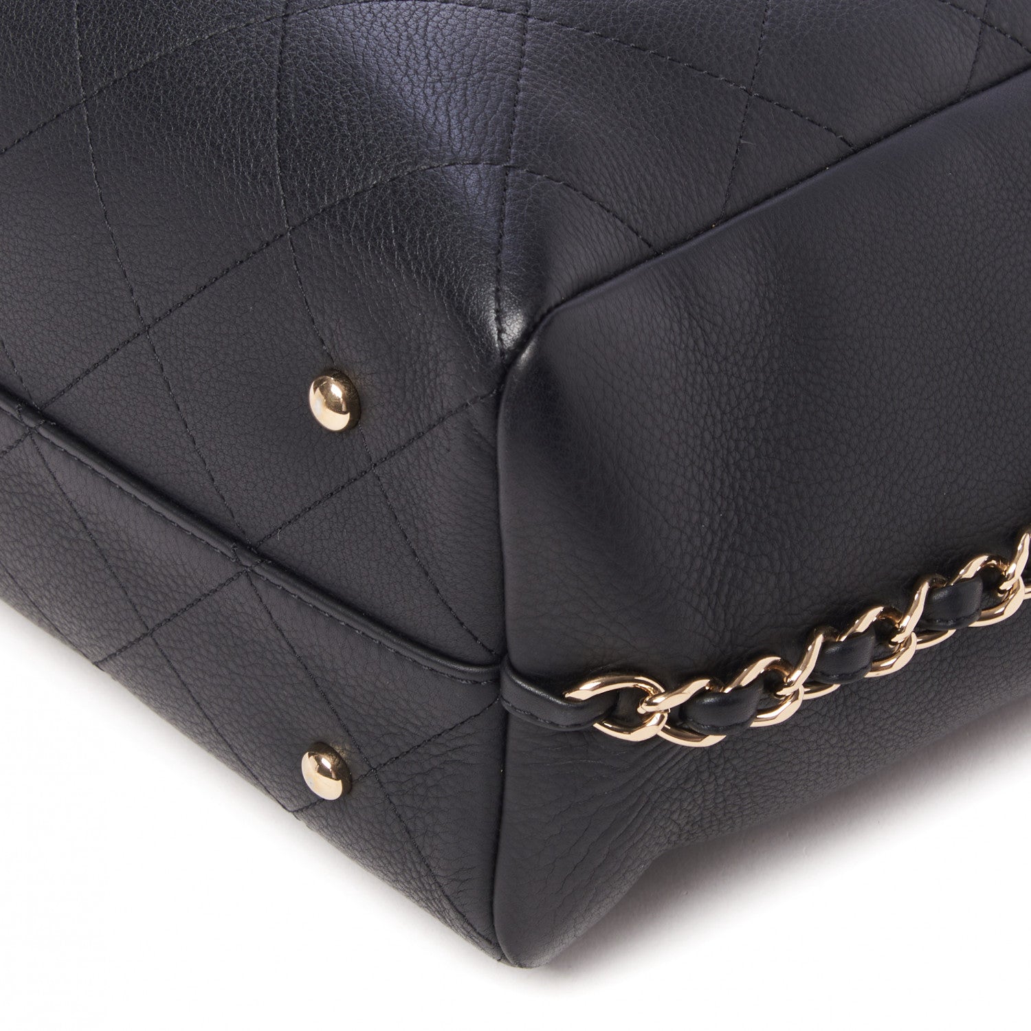 Chanel Bullskin Stitched Medium Shopping Bag Black 5 of 10