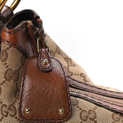 Gucci Monogram Medium Jockey Hobo Brown 5 of 6