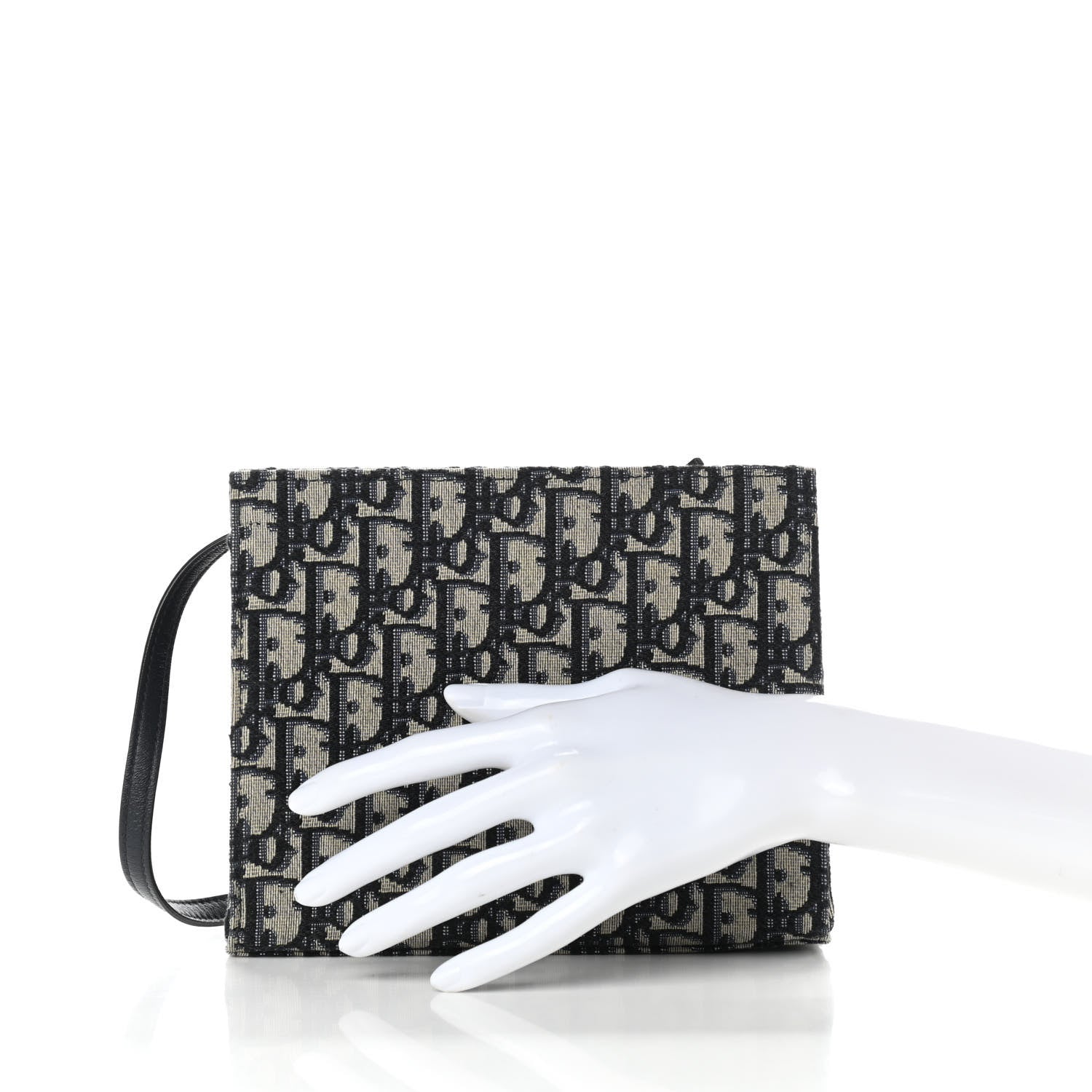 Christian Dior Oblique Zipped Pouch Clutch Blue 2 of 7