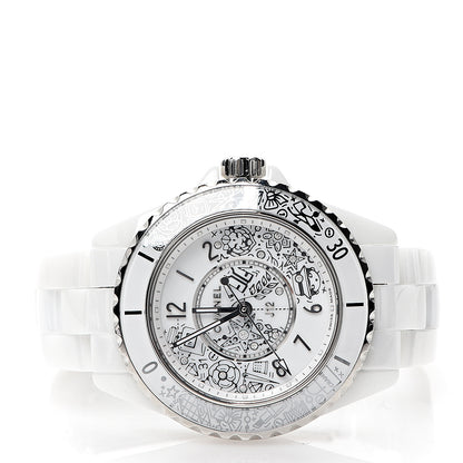 Chanel Stainless Steel Ceramic Diamond 33mm J12 Limited Edition Quartz Watch White 2 of 6