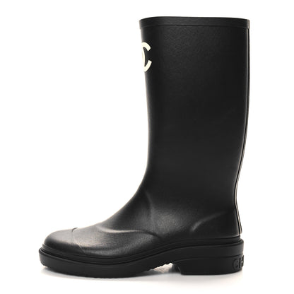 Chanel Caoutchouk CC High Boots 37 Black 1 of 8