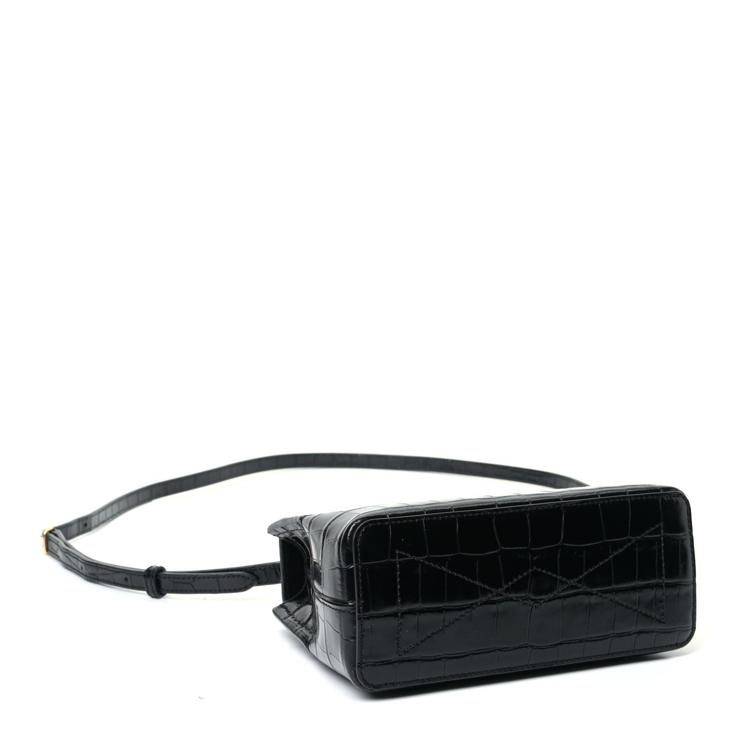 Mulberry Shiny Croc Calfskin Embossed Micro Seaton Black 6 of 9
