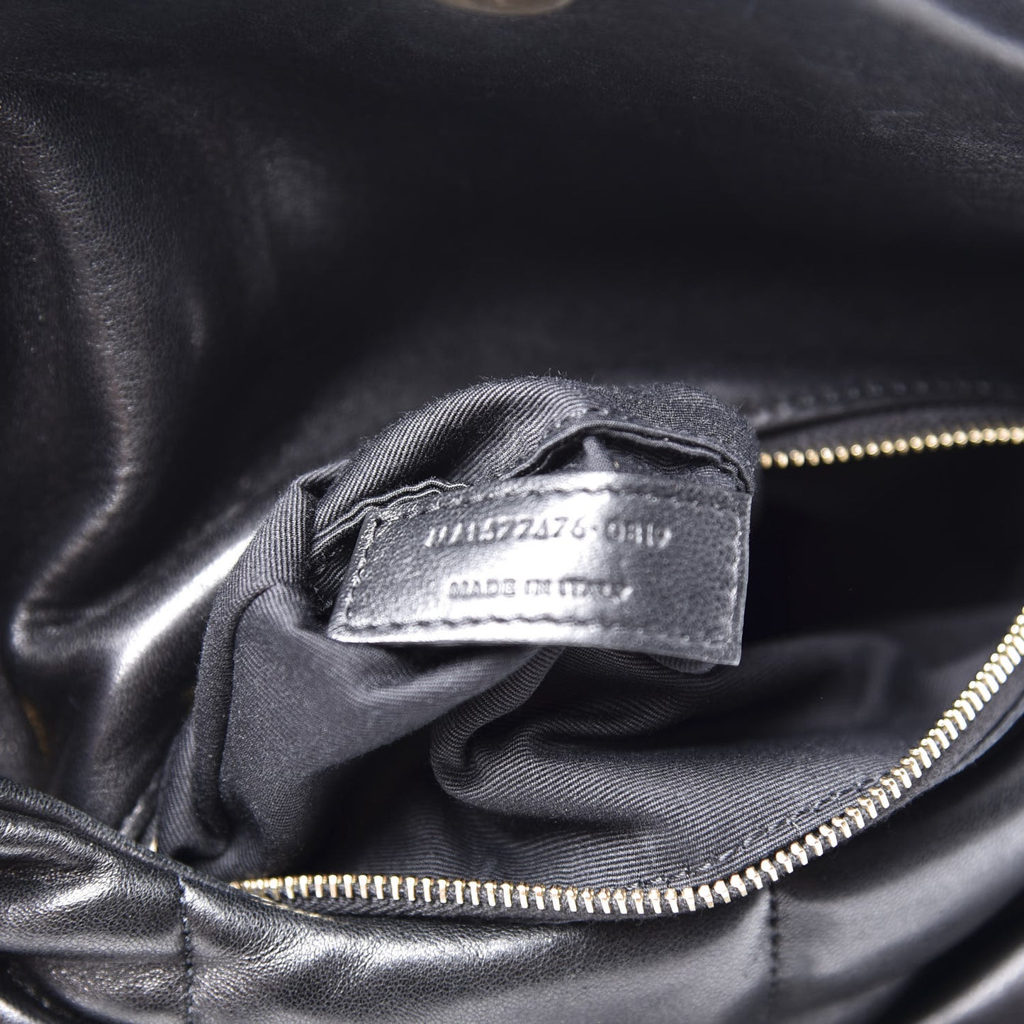 Lambskin Quilted Small Loulou Puffer Monogram Chain Satchel Black