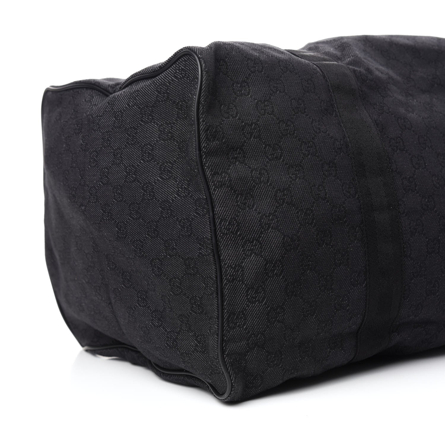 Gucci Denim Monogram Large Collapsible Carry On Duffle Black 6 of 10