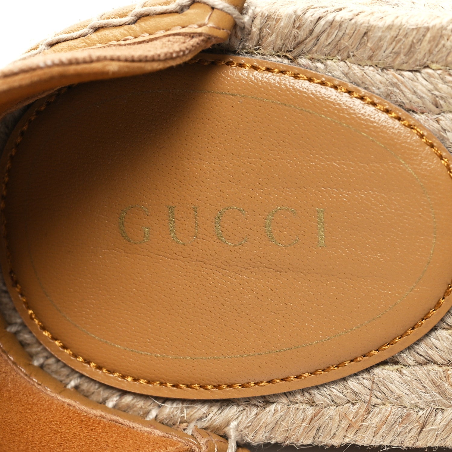 Gucci Raffia Canvas Crystal Interlocking G Espadrilles 37.5 Beige 8 of 8