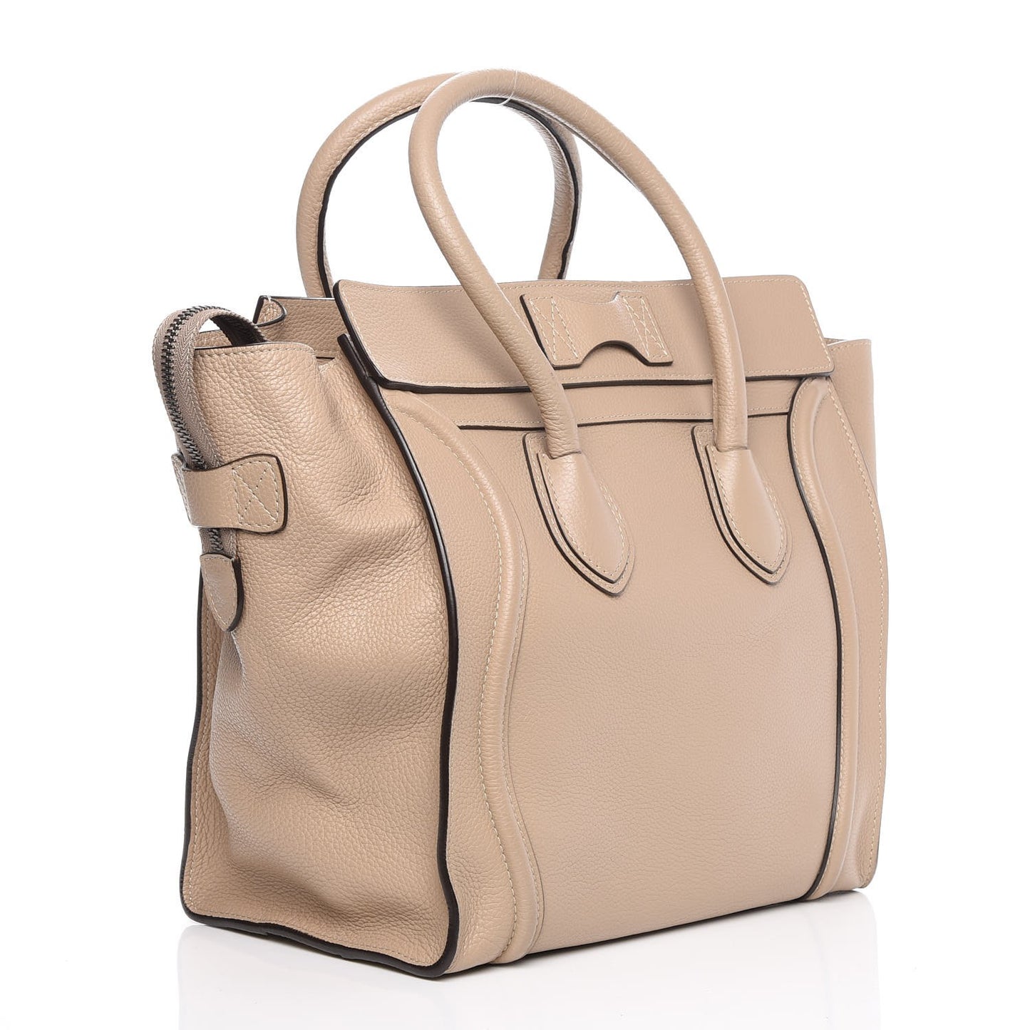 Drummed Calfskin Mini Luggage Dune