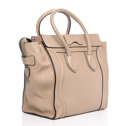 Celine Drummed Calfskin Mini Luggage Dune 3 of 14