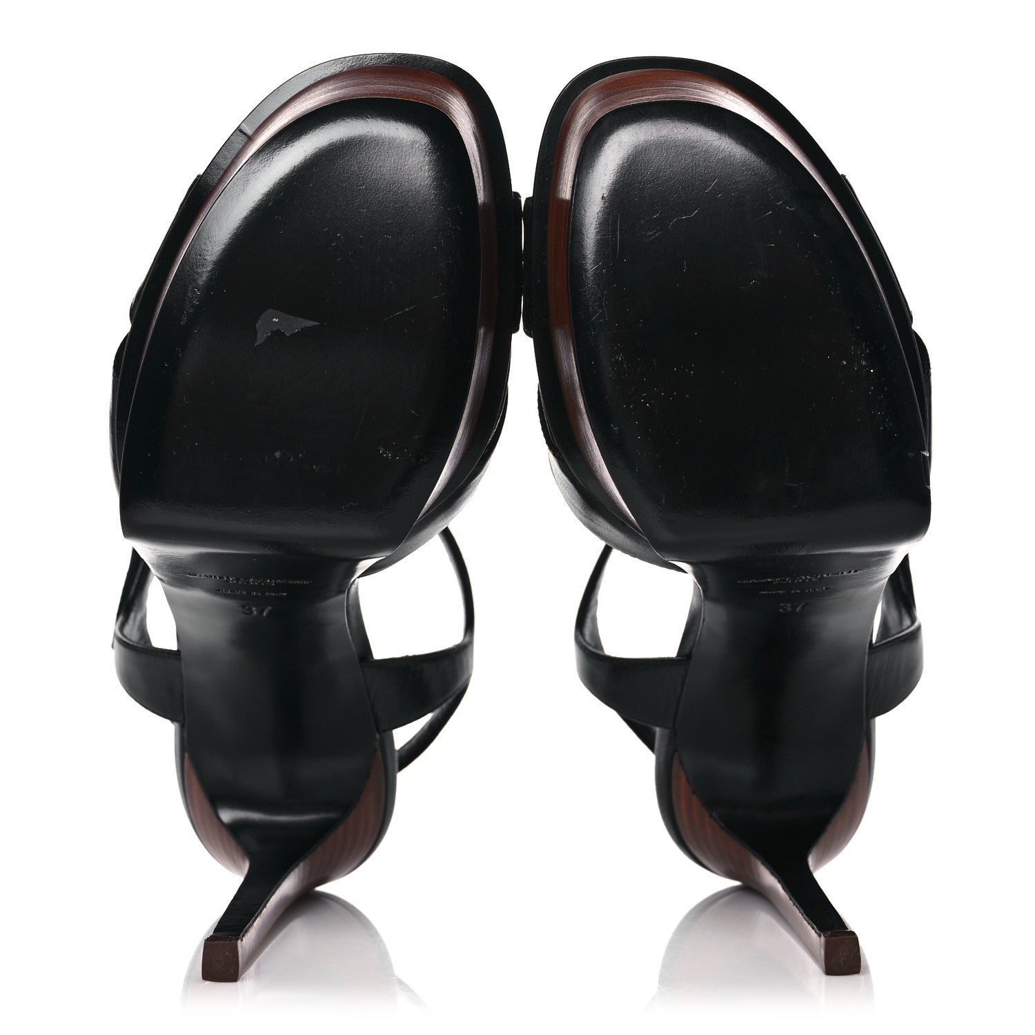 Saint Laurent Vendome Bianca Bow Platform Sandals 37 Black 5 of 10