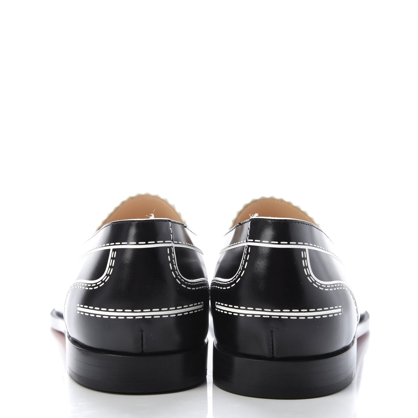 Calfskin Women Trompinetta Trompe L'oeil Loafers 36 Black