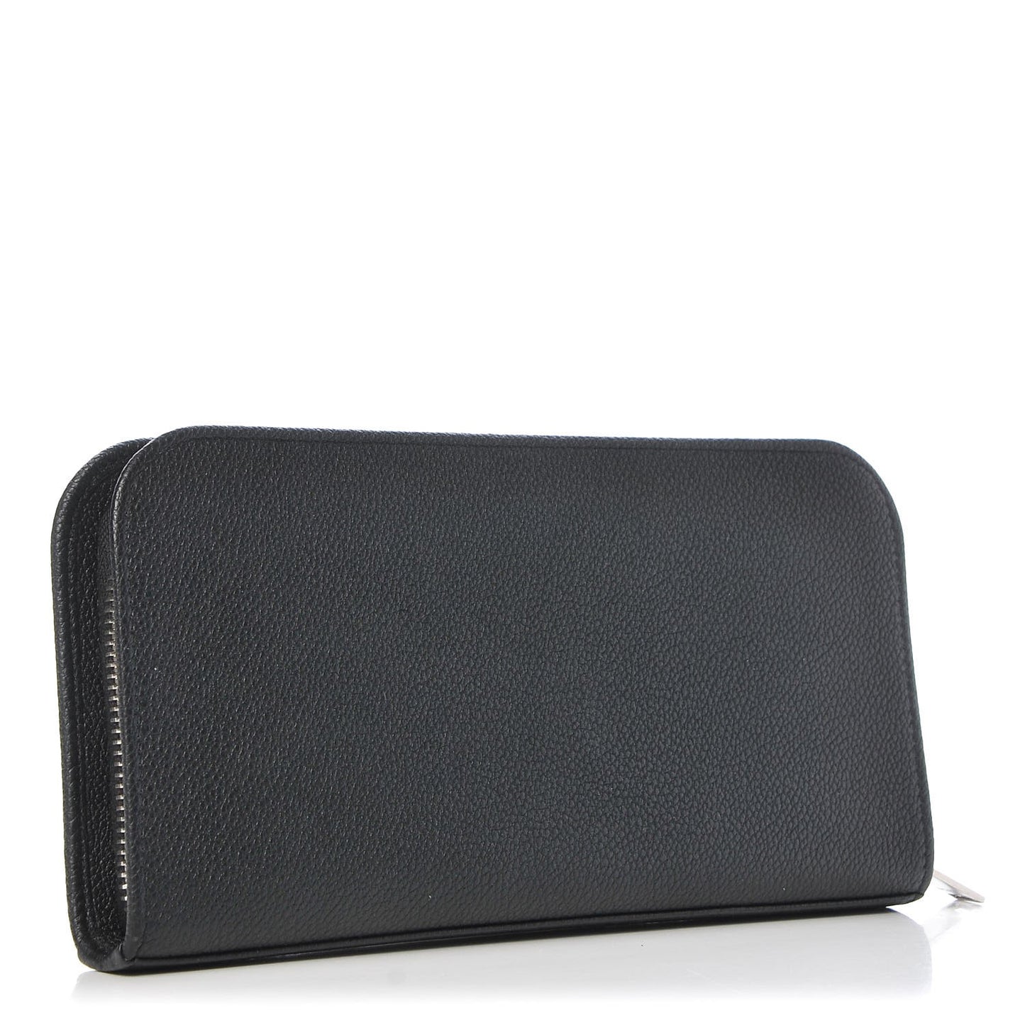 Grained Calfskin Classic Zip Around Continental Wallet Black