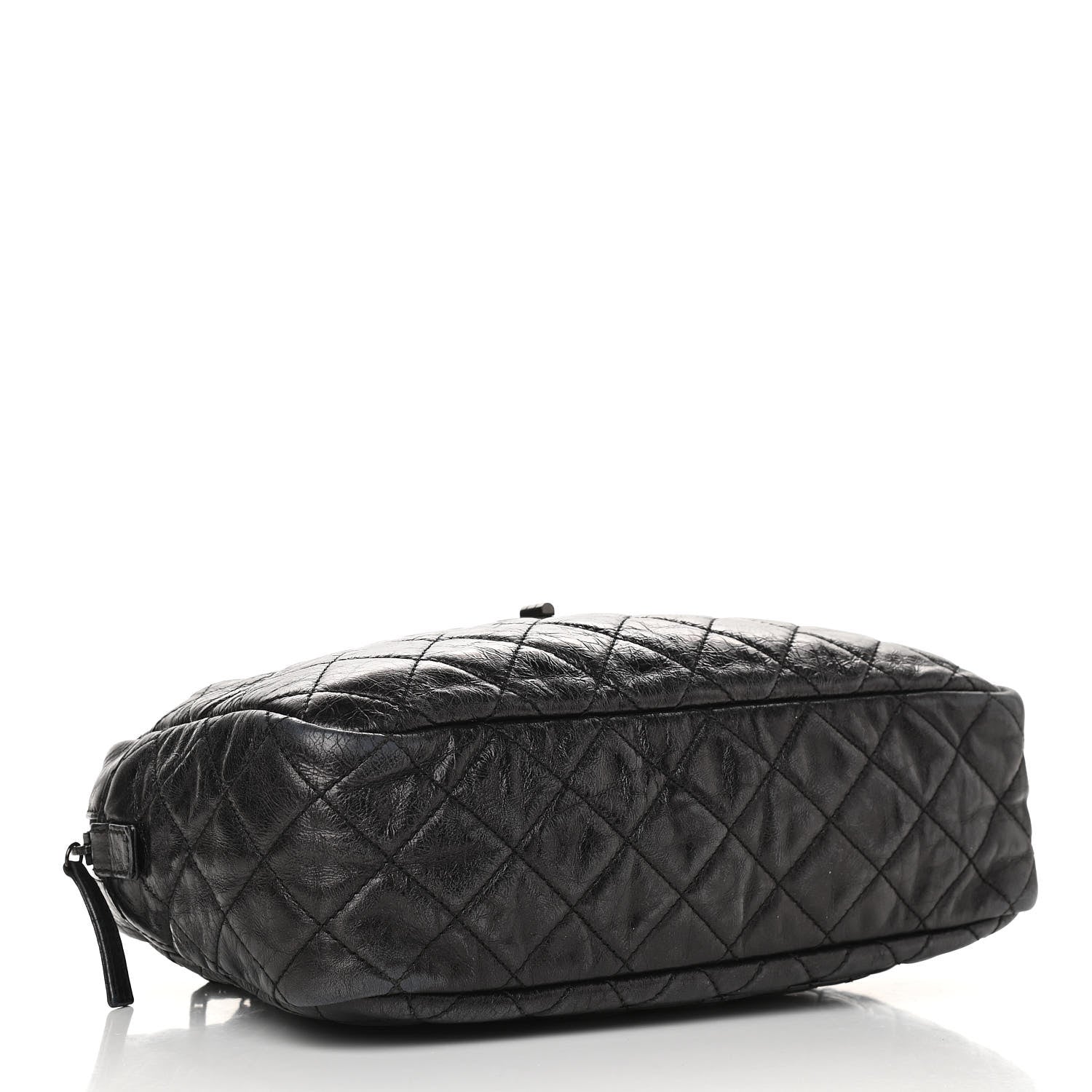 Chanel Metallic Aged Calfskin Quilted Medium Reissue Camera Case Black 4 of 11