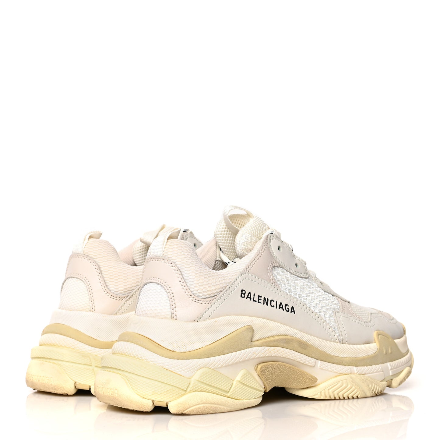 Fabric Mesh Womens Triple S Sneakers 39 White