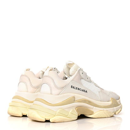 Balenciaga Fabric Mesh Womens Triple S Sneakers 39 White 4 of 8