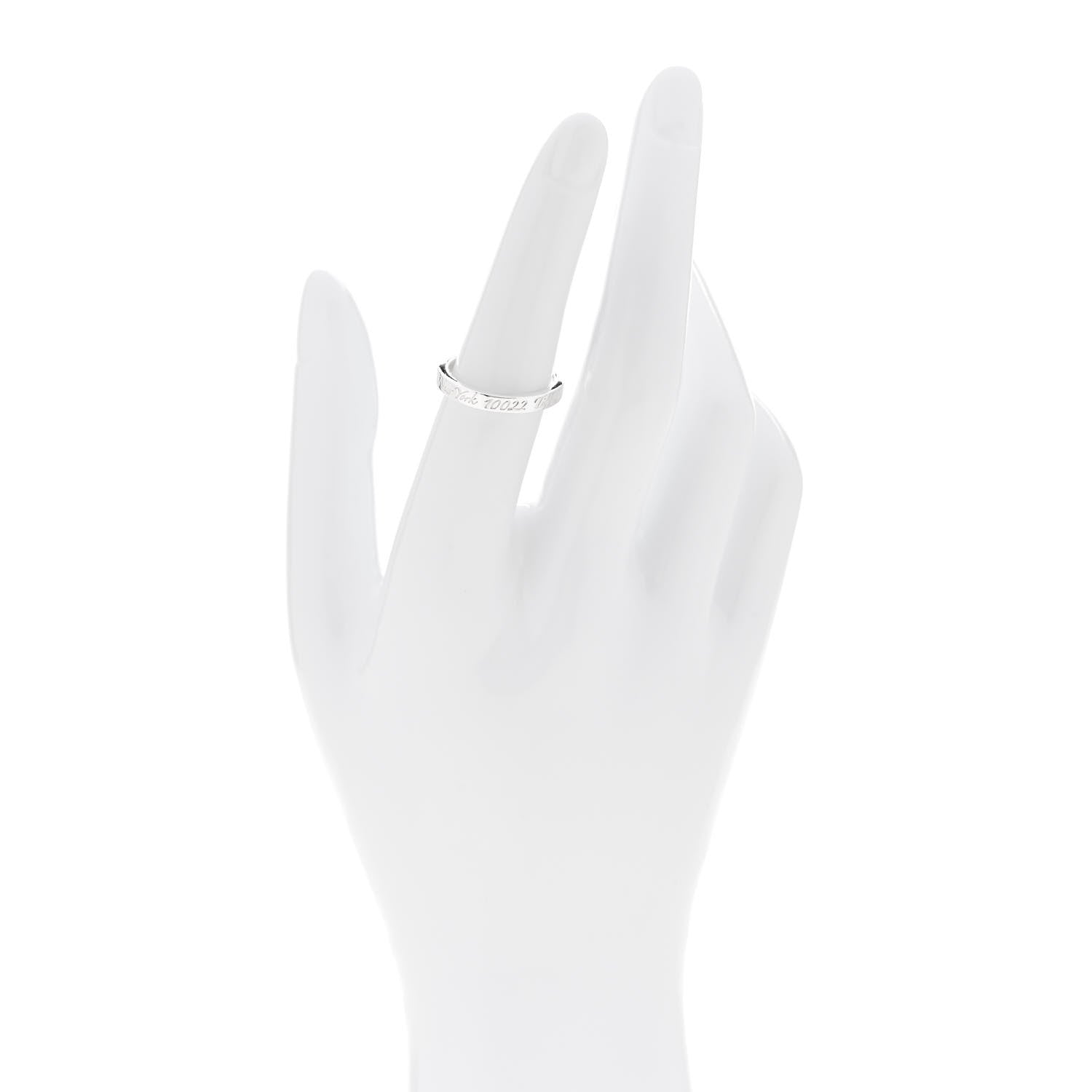 Tiffany Sterling Silver Narrow Notes Ring 53 6.25 2 of 4