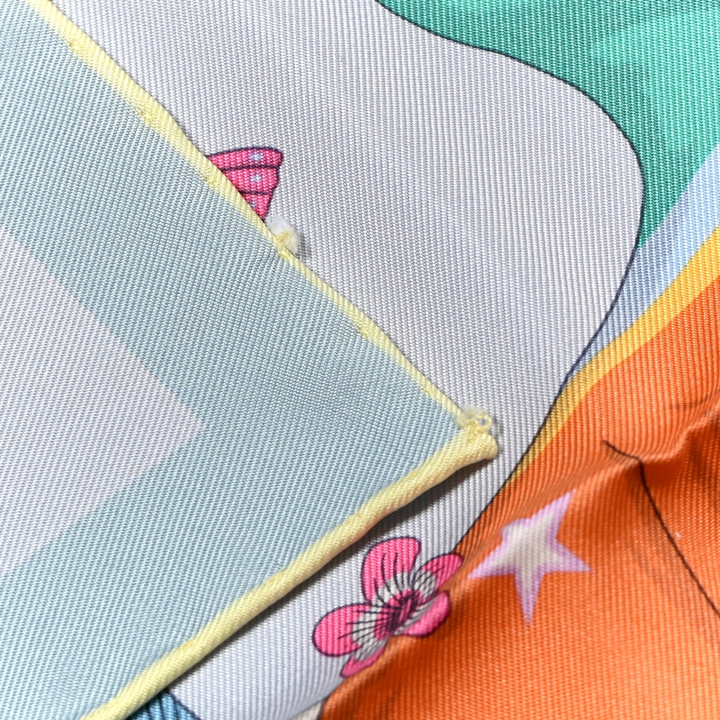 Silk Story 90 Scarf Bleu Glacier Rose Multicolor