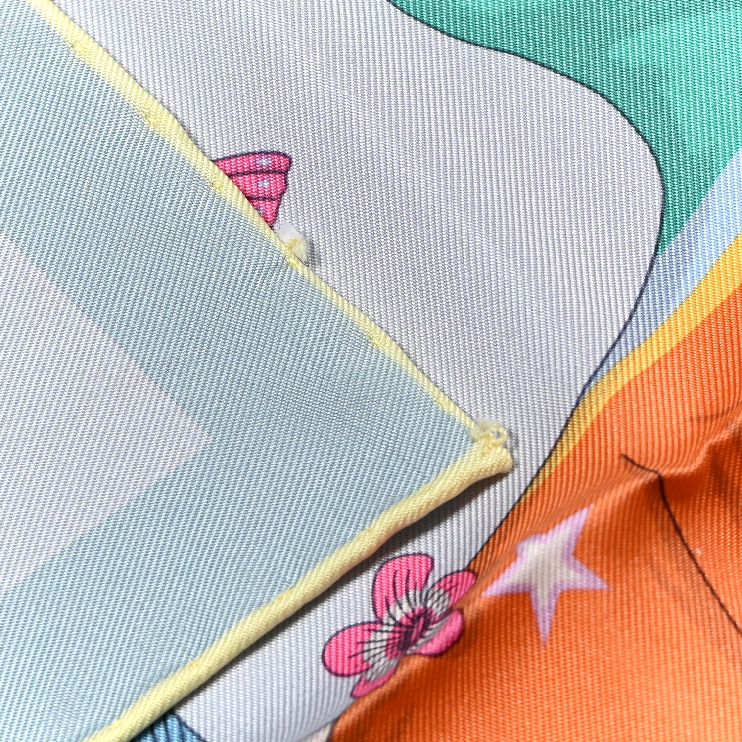 Hermes Silk Story 90 Scarf Bleu Glacier Rose Multicolor 3 of 4