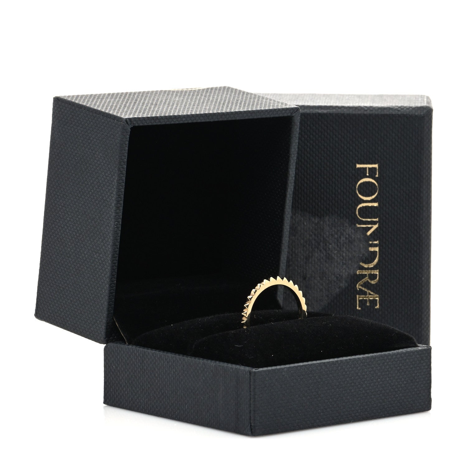Foundrae 18K Yellow Gold Pyramid Eternity Band Ring 53 6.5 5 of 5