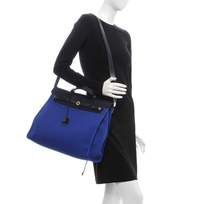 Hermes Toile Vache Hunter Herbag Zip 39 MM Bleu Electrique Bleu Indigo 2 of 7