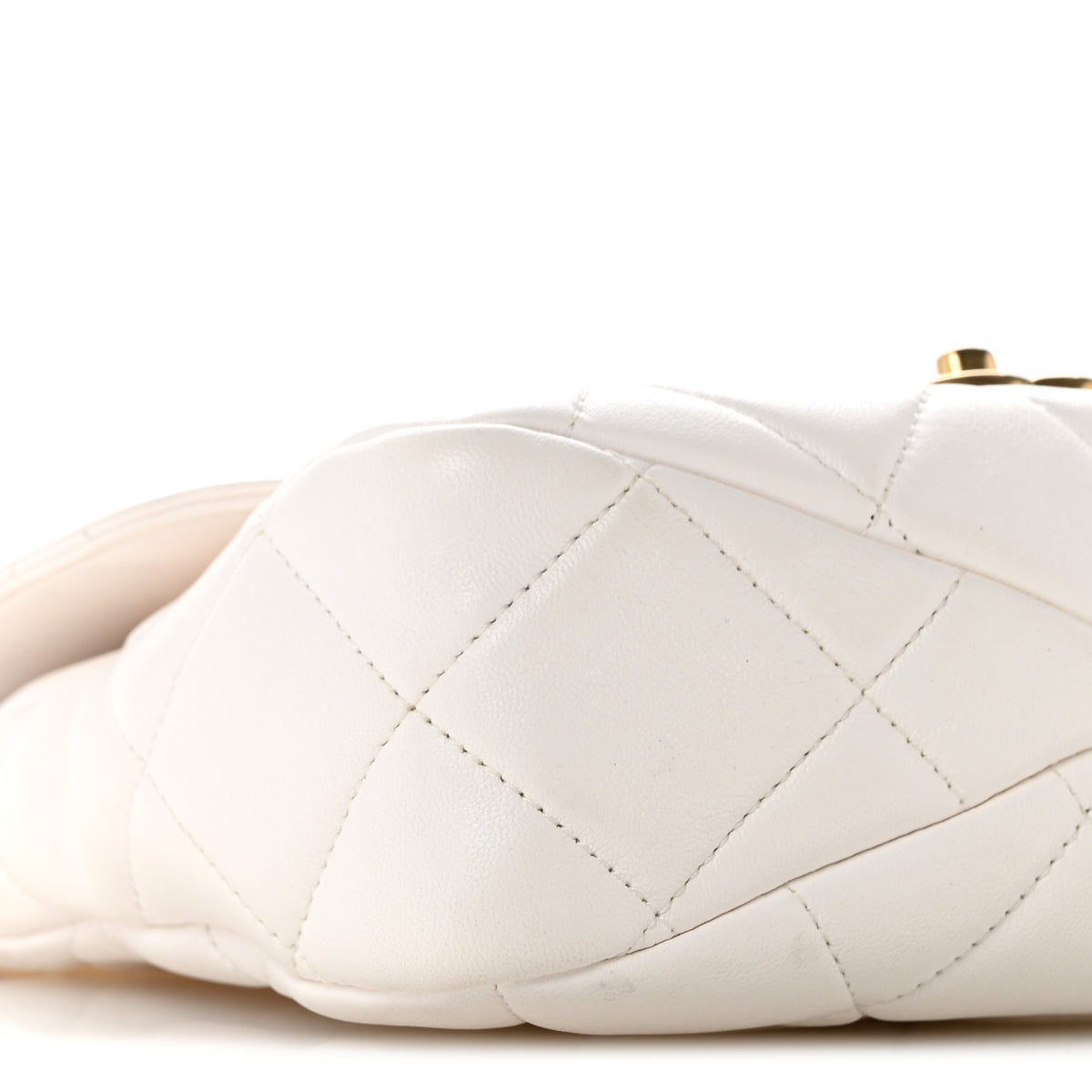 Calfskin Quilted Top Handle Flap White