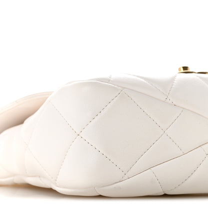 Chanel Calfskin Quilted Top Handle Flap White 9 of 14