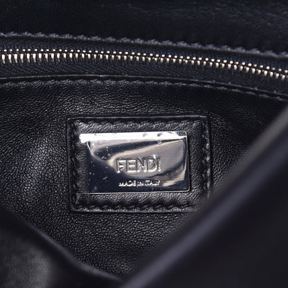 Fendi Nappa Orchid Embroidered Mini Peekaboo Iconic Satchel Black 7 of 9