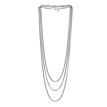 David Yurman Sterling Silver 14K Yellow Gold 2.7mm Box Chain Necklace 72" 3 of 5