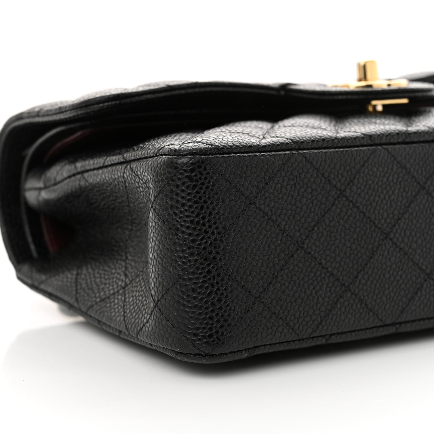 Caviar Quilted Small Double Flap Black
