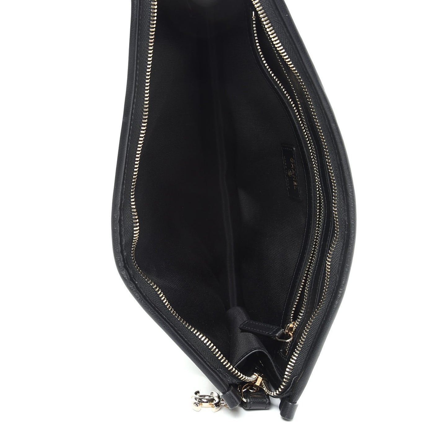 Tweed PVC Lambskin Large Pouch Black