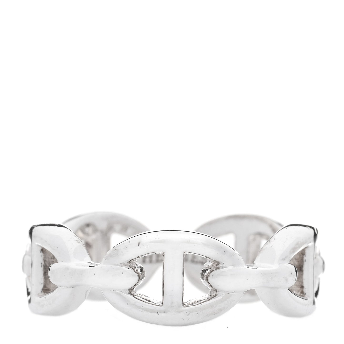 Sterling Silver PM Chaine d'Ancre Enchainee Band Ring 54 6.75