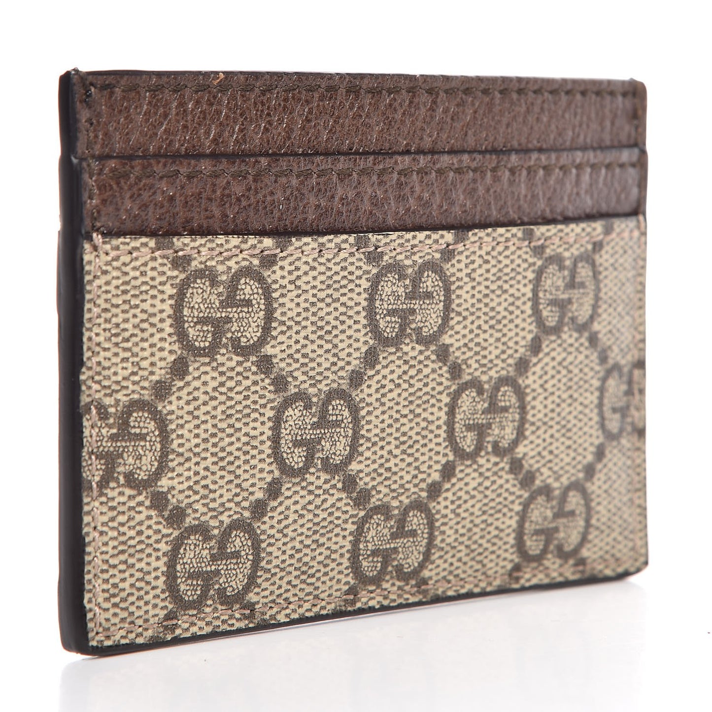 GG Supreme Monogram Ophidia Card Holder Brown