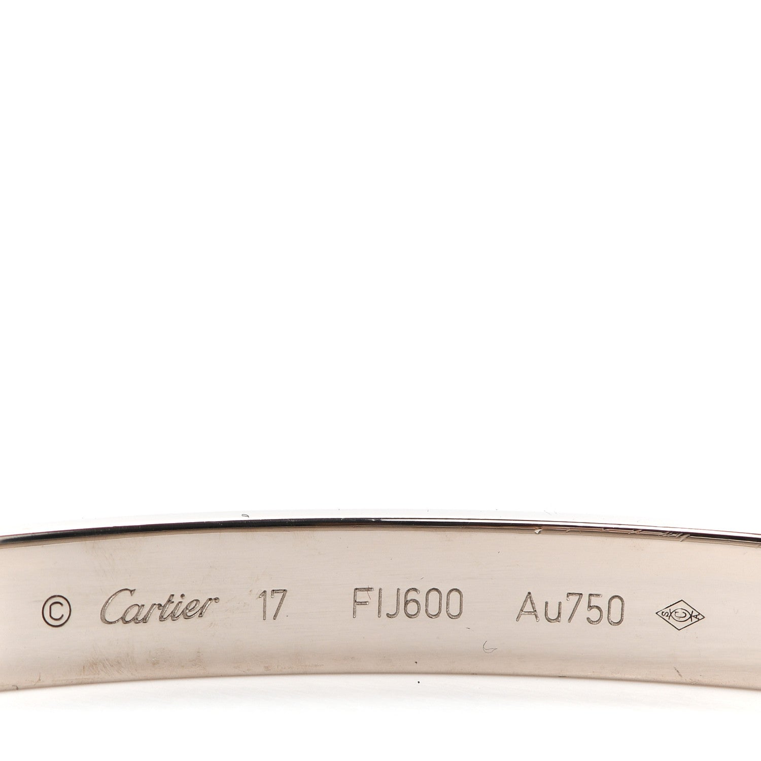 Cartier 18K White Gold LOVE Bracelet 17 5 of 6