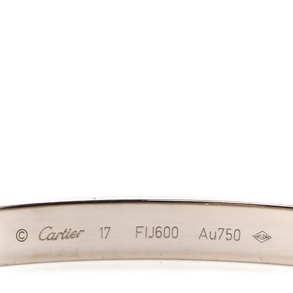 Cartier 18K White Gold LOVE Bracelet 17 5 of 6
