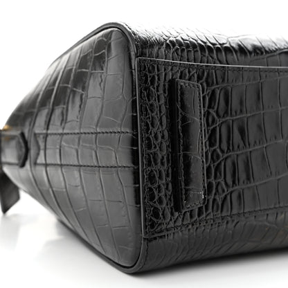Givenchy Calfskin Crocodile Embossed Mini Antigona Black 9 of 12