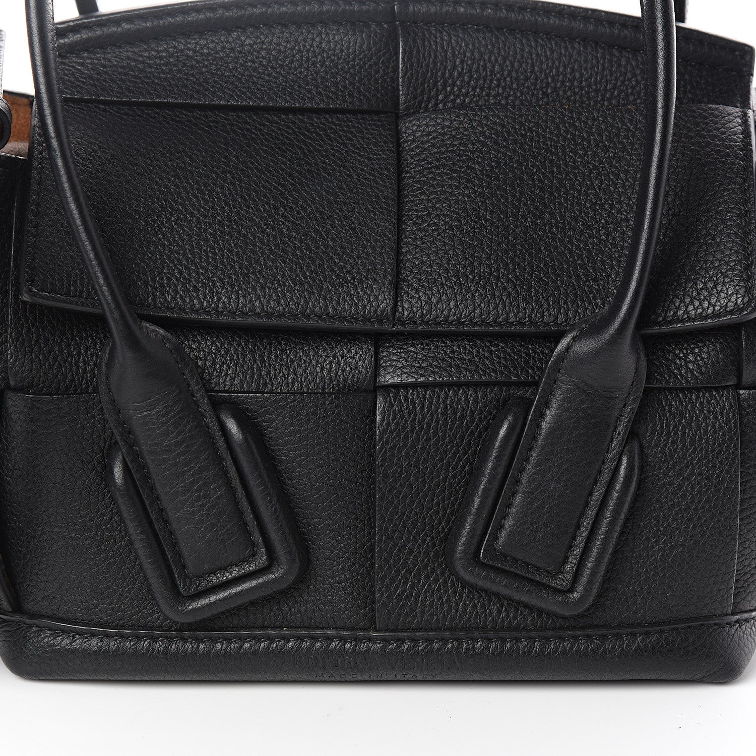Bottega Veneta Grained Calfskin Mini Maxi Intrecciato Arco 33 Black 8 of 8