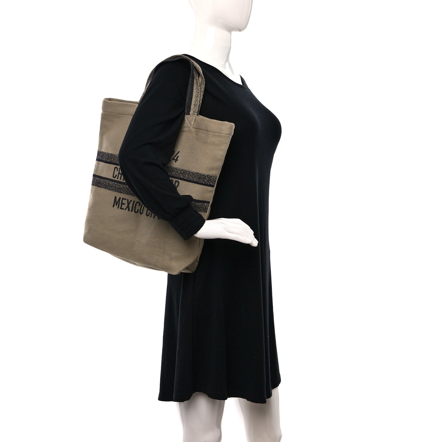 Canvas Print Cruise Tote Ivory Black