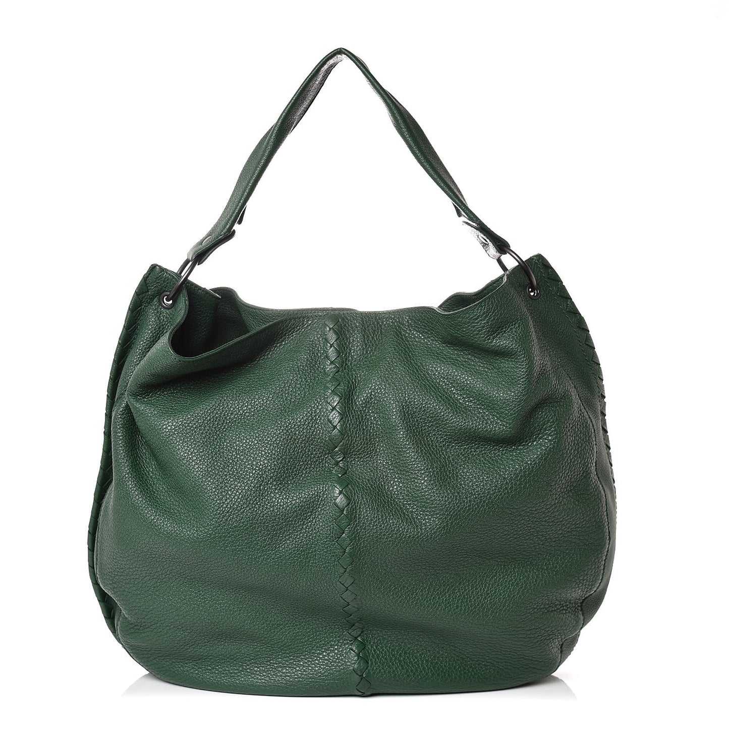 Washed Cervo Deerskin Large Hobo Green