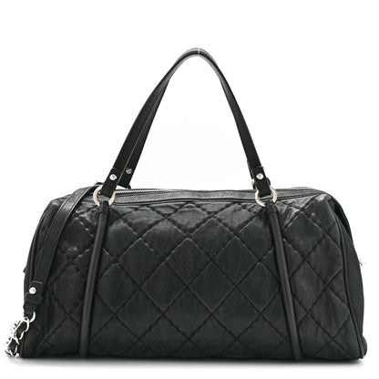 Chanel Iridescent Calfskin Quilted Relax CC Bowler Bag Black 1 of 12