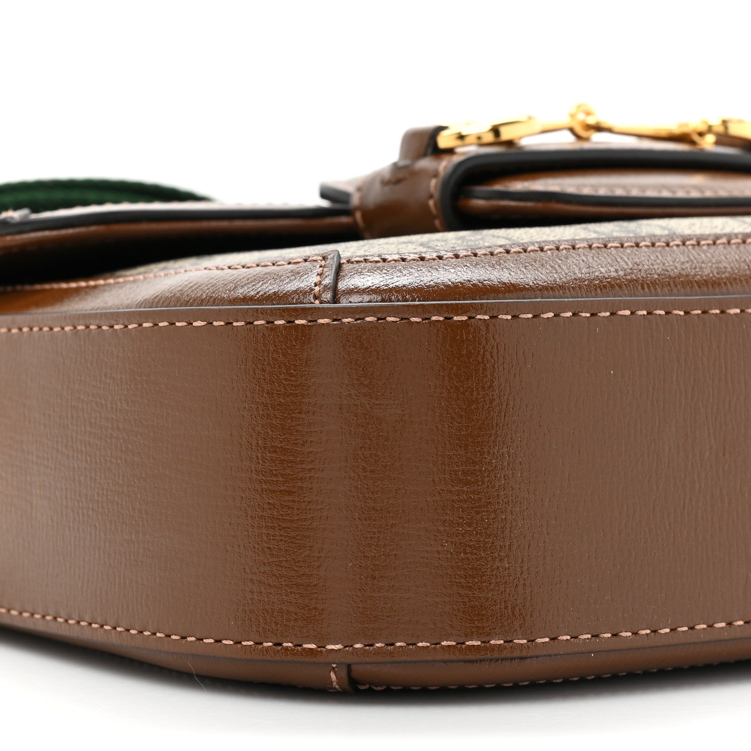 Gucci GG Supreme Monogram Web Mini Horsebit 1955 Shoulder Bag Beige Brown Sugar 9 of 10